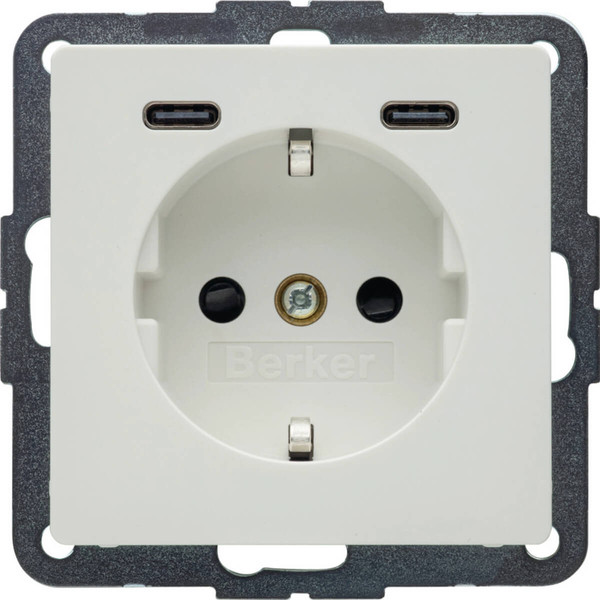 Berker 48156089 Steckd. SCHUKO/USB CC 20W PD Qx pw samt