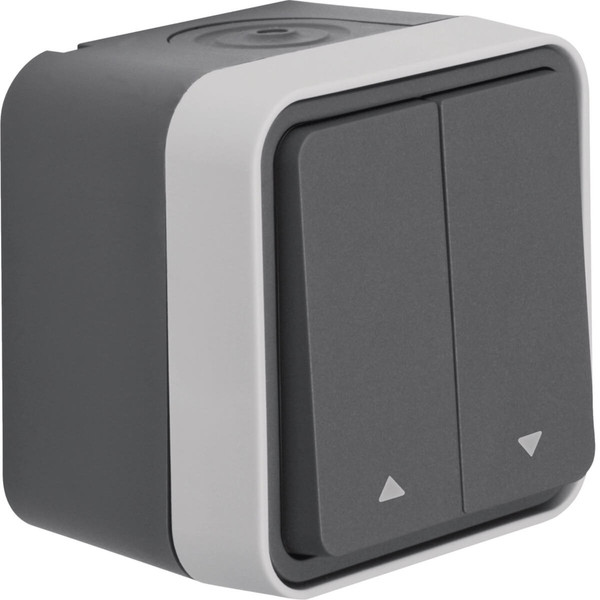 Berker 50753535 Jalousie-Serientaster mit Aufdruck Symbol Pfeil AP W.1 ECO grau