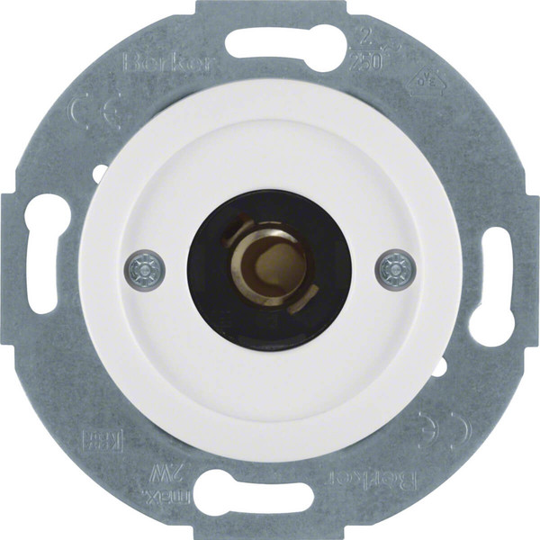 Berker 5104 Drucktaster u. Lichtsignal E10 mit Z.-Stk. 1930/Glas/Palazzo polarweiß. glänzend