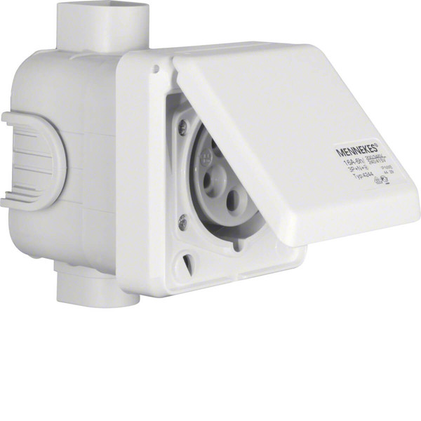 Berker 568001 CEE Steckdose 5-polig Up 16 A mit Klappdeckel Verbindungssysteme polarweiß