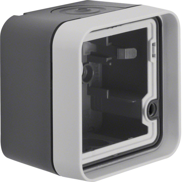 Berker 6118913505 Gehäuseunterteil 1fach mit Rahmen und Leitungseinführungen AP W.1 grau