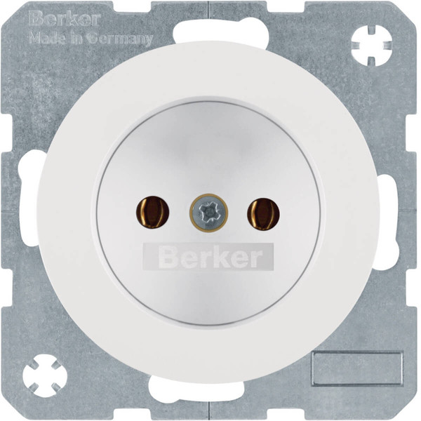 Berker 6167032089 Steckdose ohne Schutzkontakt R.1/R.3 polarweiß. glänzend