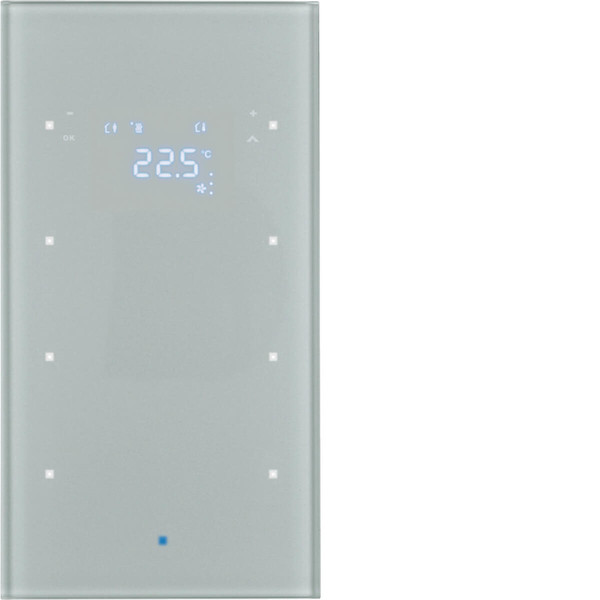 Berker 75643034 Glas-Sensor 3fach mit Temperaturregler TS Sensor. alu