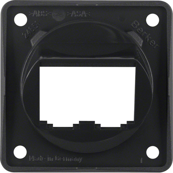 Berker 845582510 Tragplatte 2fach für BTR-/E-DAT Module. Integro Modul-Einsätze. schwarz gl.