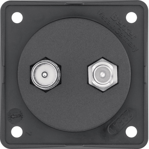 Berker 845632503 Antennen-Verbinderdose TV/SAT. Integro Modul-Einsätze. schwarz matt