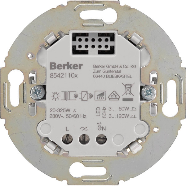 Berker 85421101 Universal Tastdimmer 1fach (R.L. C. LED). Tragring rund