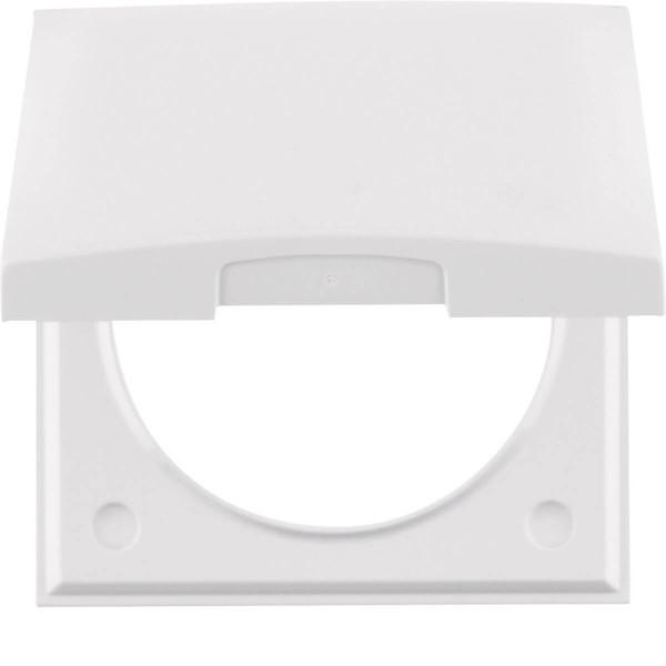 Berker 918282509 Rahmen mit Klappdeckel. Integro Flow/Pure. polarweiß glänzend