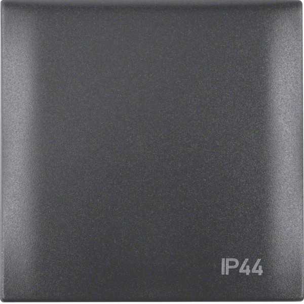 Berker 918282595 Rahmen mit Klappdeckel und Aufdruck IP44. Integro Flow. anthrazit matt