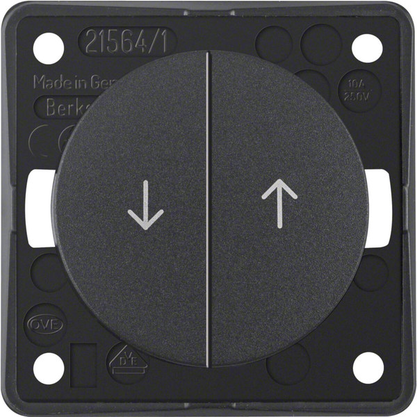 Berker 936532505 Jalousie-Serientaster mit Aufdruck Symbol Pfeile. Integro Flow/Pure. anthr. mt.