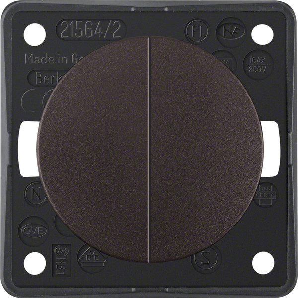 Berker 936552501 Serienschalter. gemeinsame Eingangsklemme. Integro - Design Flow/Pure. braun mt.