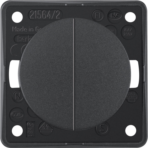 Berker 936552505 Serienschalter. gemeinsame Eingangsklemme. Integro Flow/Pure. anthr. mt.