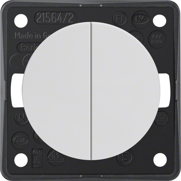 Berker 936552509 Serienschalter. gemeinsame Eingangsklemme. Integro Flow/Pure. polarw. gl.