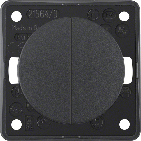 Berker 936752505 Serientaster. 2 Schließer. gem. Eingangskl.. Integro Flow/Pure. anthr. mt.