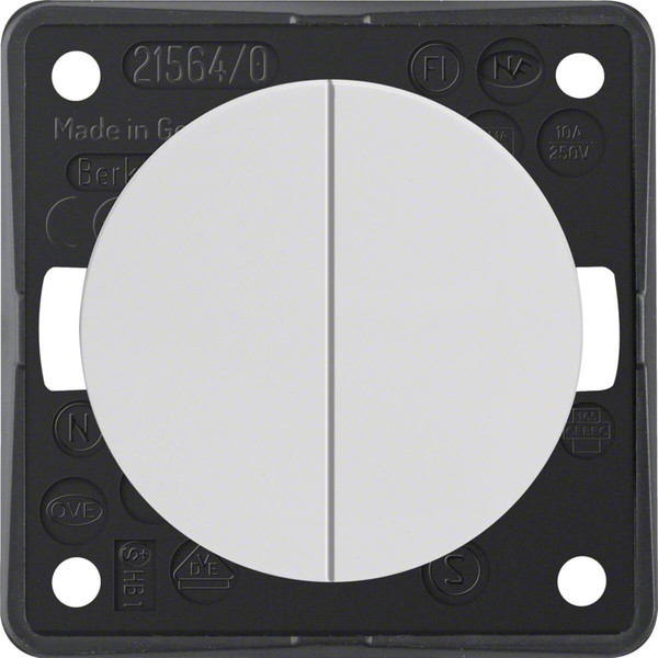 Berker 936752509 Serientaster. 2 Schließer. gem. Eingangskl.. Integro Flow/Pure. polarw. gl.