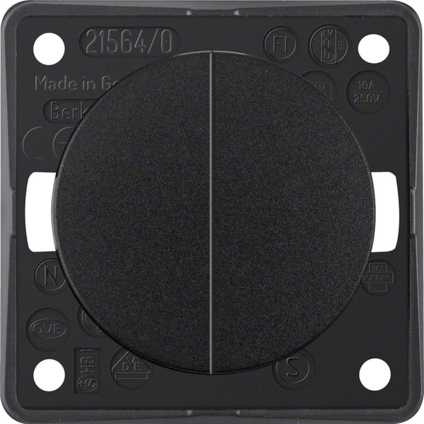 Berker 936752510 Serientaster. 2 Schließer. gem. Eingangskl.. Integro Flow/Pure. schw. gl.