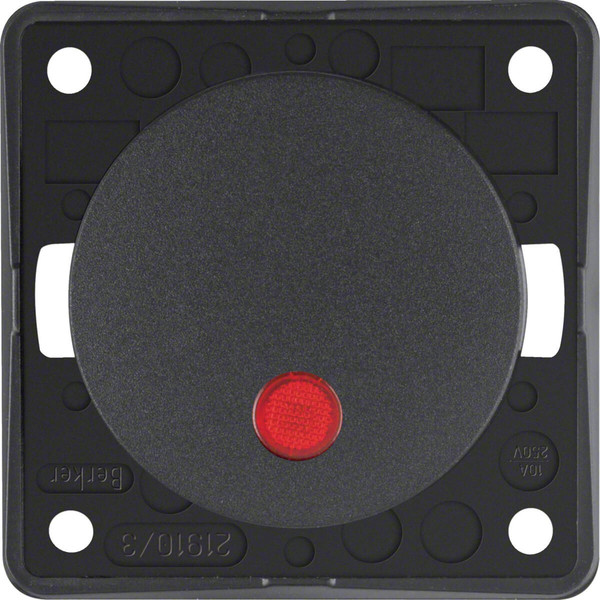 Berker 937722505 Kontroll-Taster. Schließer. rote Linse. Integro - Design Flow/Pure. anthr. mt.