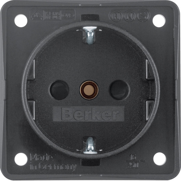 Berker 941952505 Steckdose Schuko. erh. Ber.schutz. Schraubkl.. Integro Modul-Einsätze. anthr. m.