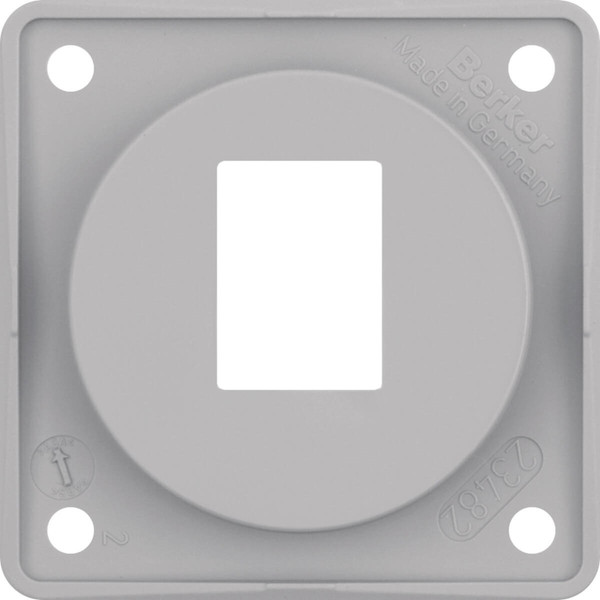 Berker 945572507 Tragplatte 1fach für AMP Modular Jacks. Integro Modul-Einsätze. grau gl.