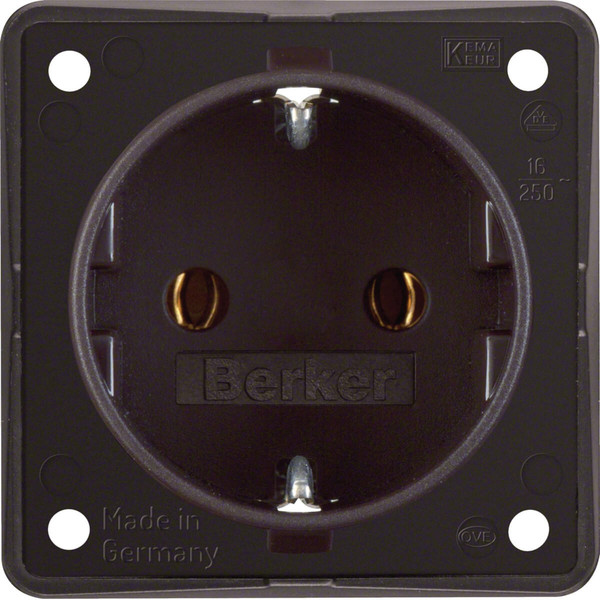 Berker 947782501 Steckdose Schuko. mit Steckklemmen. Integro Modul-Einsätze. braun matt