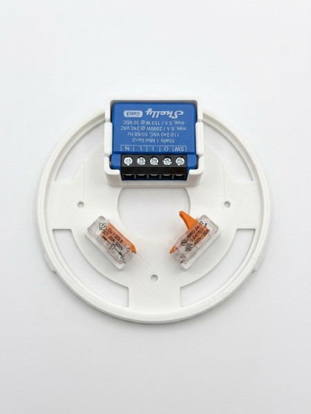 Bioledex Deckenbaldachin 100x25mm für Hängeleuchte mit Halterungen für WAGO und Shelly, Weiß