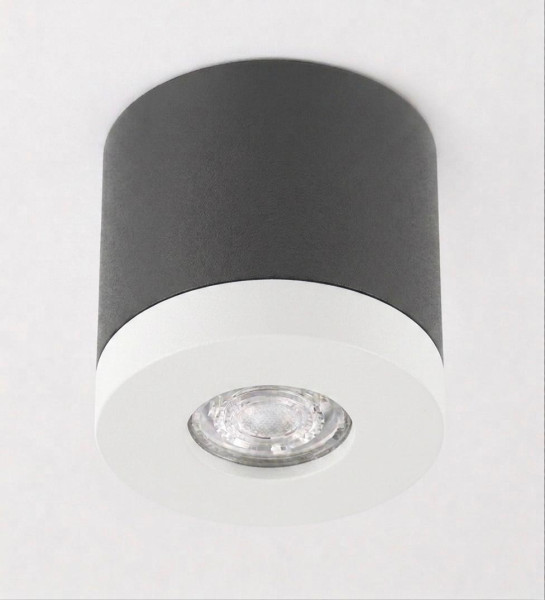 Bioledex PIKKO Deckenleuchte GU10 Aufbau 100mm Deckenspot Grau /Weiß Anschrauben oder Kleben