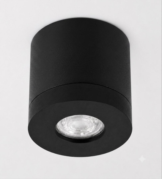 Bioledex PIKKO Deckenleuchte GU10 Aufbau 100mm Deckenspot Schwarz /Schwarz Anschrauben oder Kleben