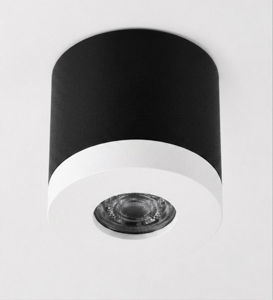 Bioledex PIKKO Deckenleuchte GU10 Aufbau 100mm Deckenspot Schwarz / Weiß Anschrauben oder Kleben