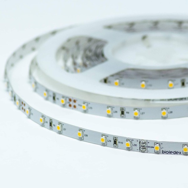 Bioledex LED Streifen 24V 5W/m 60LED/m 2700K 5m Rolle warmweiss Flex-Leiste