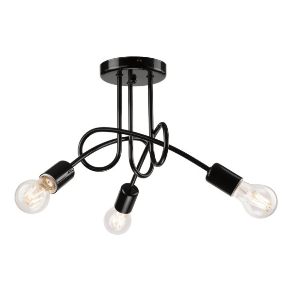 Bioledex Deckenlampe 3x E27 schwarz Metall