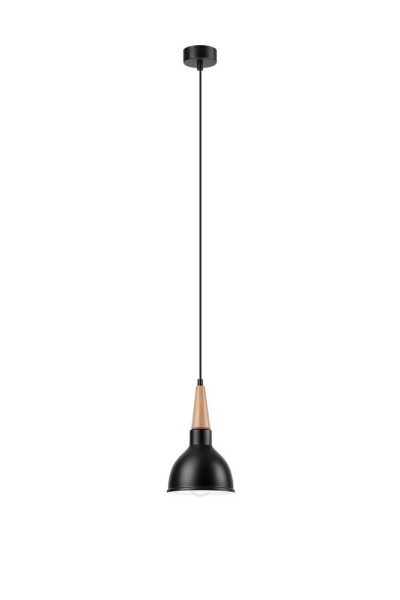 Bioledex kleine Pendelleuchte 15cm E27 schwarz Metall, Holz