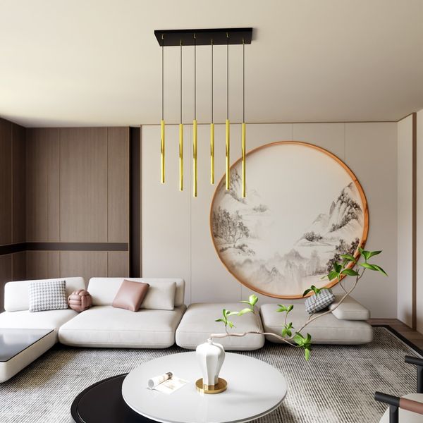 Bioledex Tamrisal Pendelleuchte 6-fach G9 gold 70x130x22cm Made in Europe