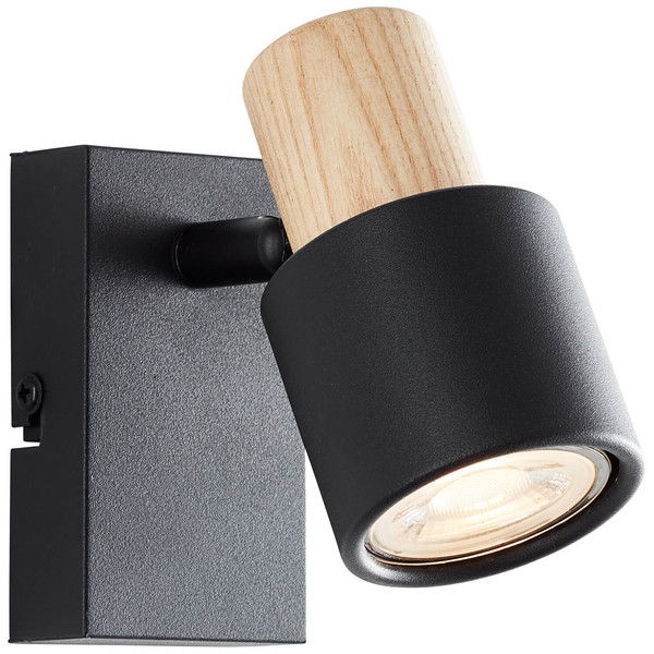 Brilliant Pini Wandspot GU10 Schwarz Holz FSC® 10145/76