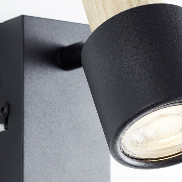 Brilliant Pini Wandspot GU10 Schwarz Holz FSC® 10145/76