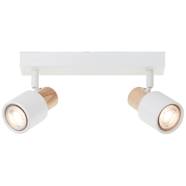 Brilliant Pini Spotbalken, 2-flammig GU10 Weiß Holz Hell FSC® 10146/75