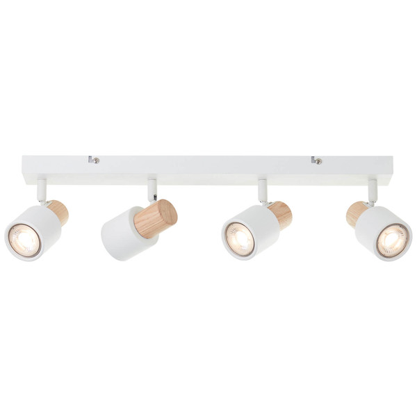 Brilliant Pini Spotbalken, 4-flammig GU10 Weiß Holz Hell FSC® 10147/75