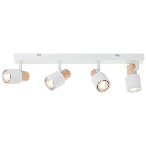 Brilliant Pini Spotbalken, 4-flammig GU10 Weiß Holz Hell FSC® 10147/75