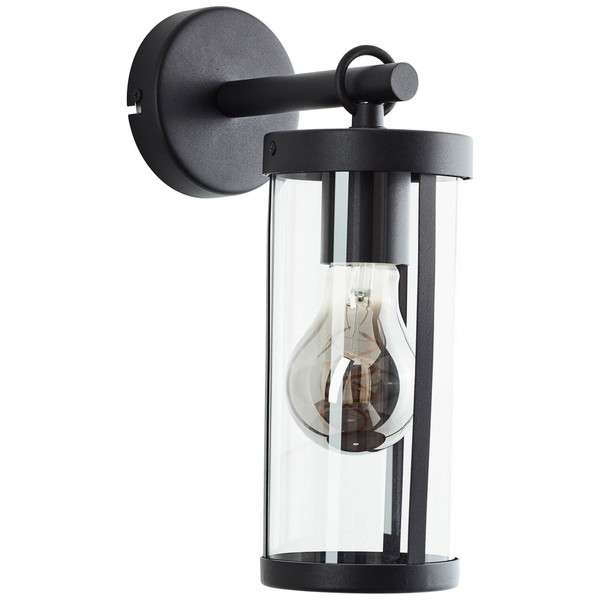 Brilliant Sidney Außenwandleuchte E27 IP44 Schwarz Transparent 44290/06