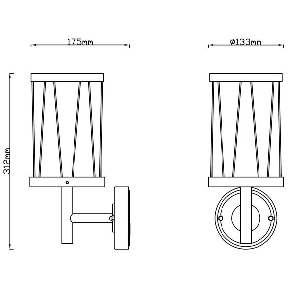 Brilliant Reed Außenwandleuchte, stehend E27 IP44 Schwarz Matt 44681/63
