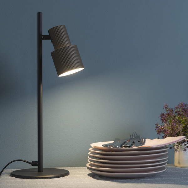 Brilliant Cadiz Tischleuchte 41cm GU10 Schwarz Matt Bronze Gebürstet 60115/76