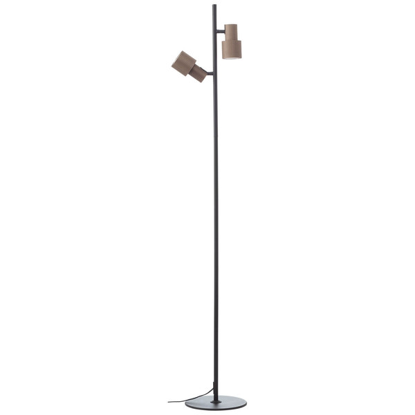 Brilliant Cadiz Stehleuchte 140cm GU10 Schwarz Matt Bronze Gebürstet 60116/76