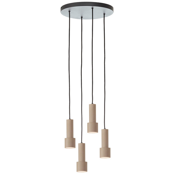 Brilliant Cadiz Pendelleuchte 4-flammig GU10 Schwarz Matt Bronze Gebürstet 60119/76