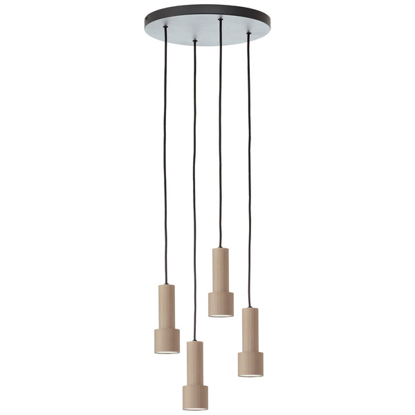Brilliant Cadiz Pendelleuchte 4-flammig GU10 Schwarz Matt Bronze Gebürstet 60119/76