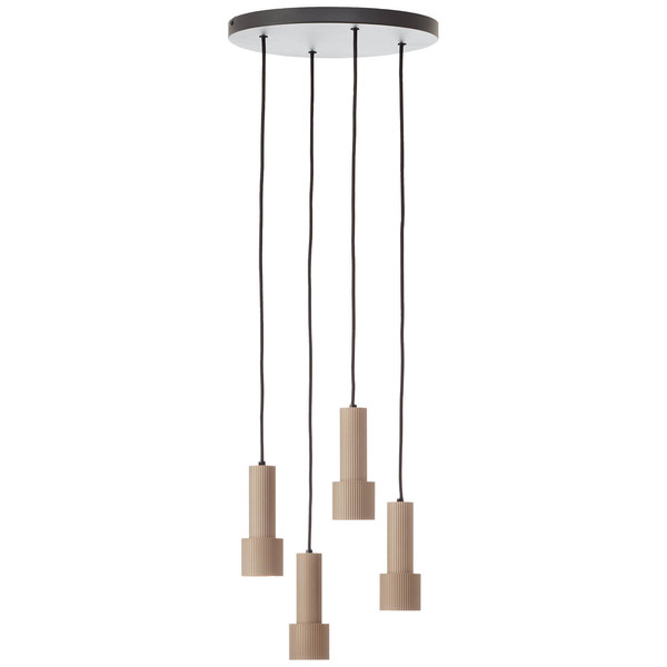 Brilliant Cadiz Pendelleuchte 4-flammig GU10 Schwarz Matt Bronze Gebürstet 60119/76