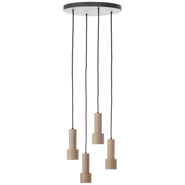 Brilliant Cadiz Pendelleuchte 4-flammig GU10 Schwarz Matt Bronze Gebürstet 60119/76