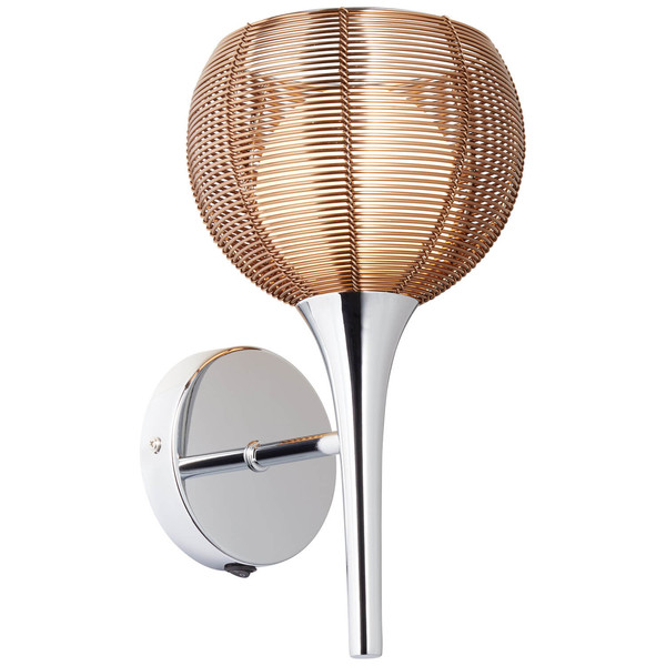 Brilliant Relax Wandleuchte mit Schalter G9 Bronze Chrom 61111/53