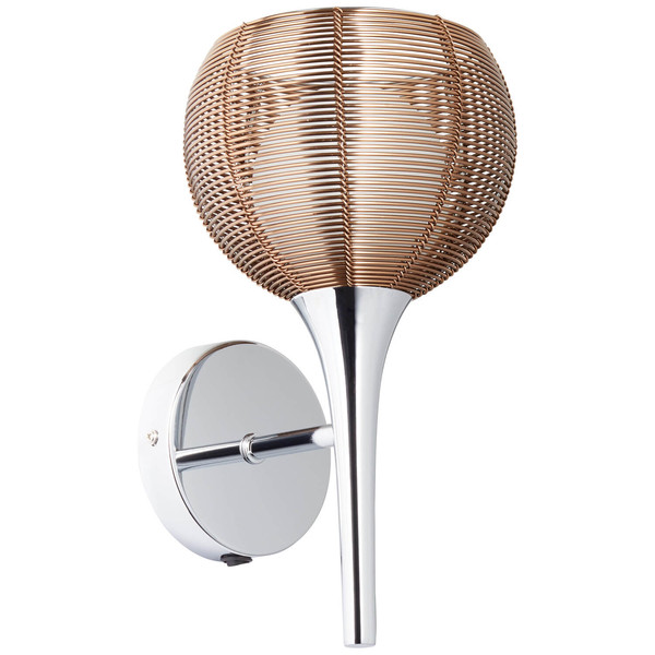 Brilliant Relax Wandleuchte mit Schalter G9 Bronze Chrom 61111/53