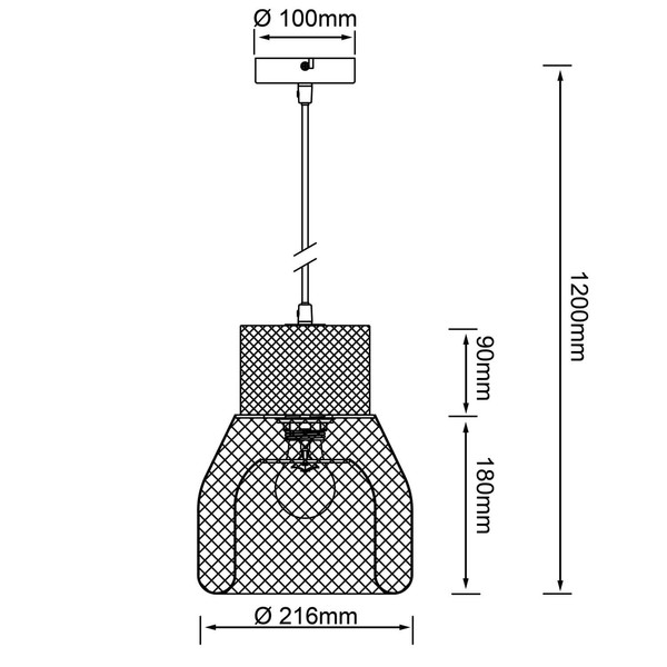 Brilliant Flaka Pendelleuchte, 1-flammig E27 Schwarz Matt 82670/06