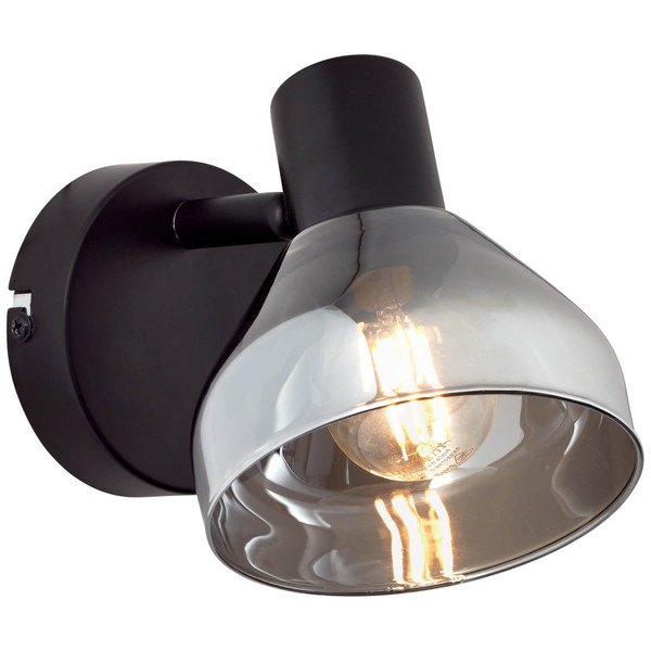 Brilliant Reflekt Wandspot E14 Schwarz Matt Rauchglas 82710/06