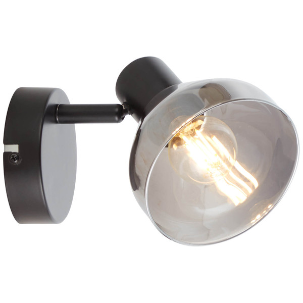 Brilliant Reflekt Wandspot E14 Schwarz Matt Rauchglas 82710/06