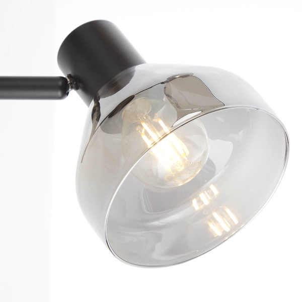 Brilliant Reflekt Wandspot E14 Schwarz Matt Rauchglas 82710/06